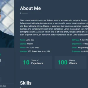 DarkCV – Bootstrap CV Resume Template